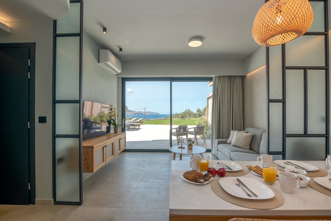 Kitchen and living room at NUSA Falasarna — 3-3