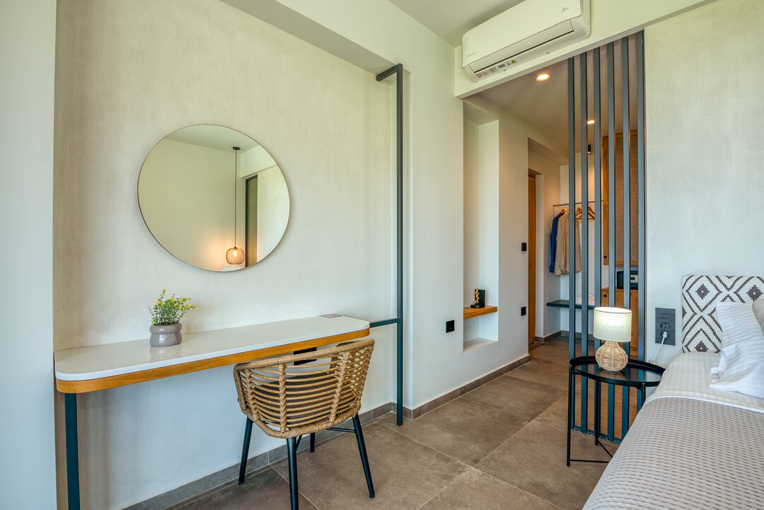 Well-appointed guest bathroom with premium fixtures at Nusa Balos villa, Crete