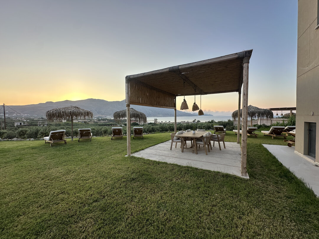 Outdoor pool terrace at Nusa Balos